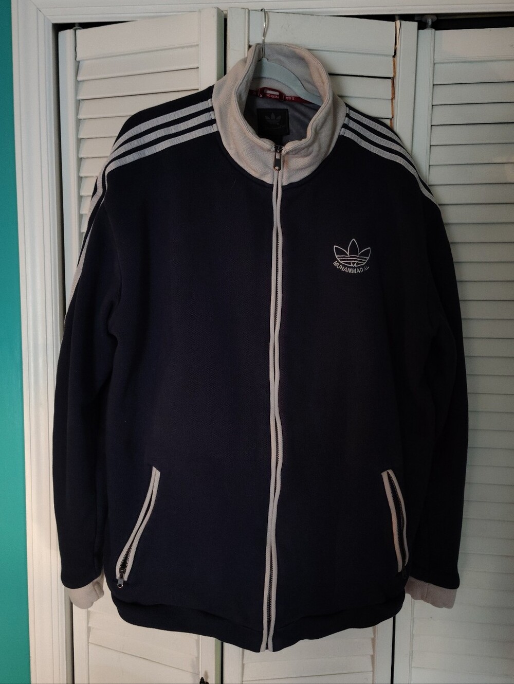 adidas Navy Jacket with White Trefoil Embroidery